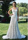 Modest Lace Appliqued Wedding Dress with Straps