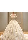 Off Shoulder Ball Gown Wedding Dress with Flowers
