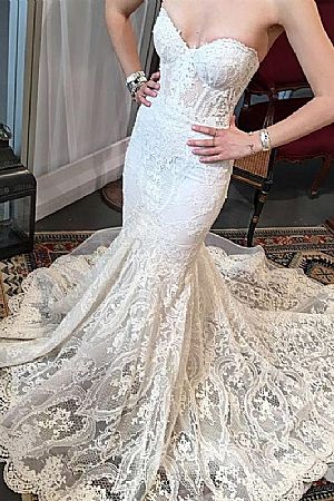 Designer Sweetheart Lace Wedding Dress Bridal Gowns