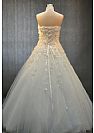 Strapless Beading Appliqued Wedding Gowns Lace Up