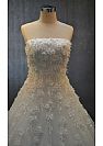 Strapless Beading Appliqued Wedding Gowns Lace Up