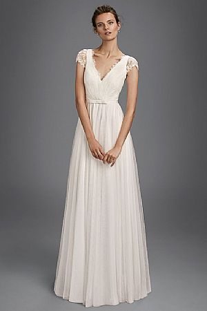 Simple Ruched Chiffon A-line Wedding Dress