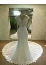 Amazing Lace Beaded Wedding Dresses with Plunging Neckline