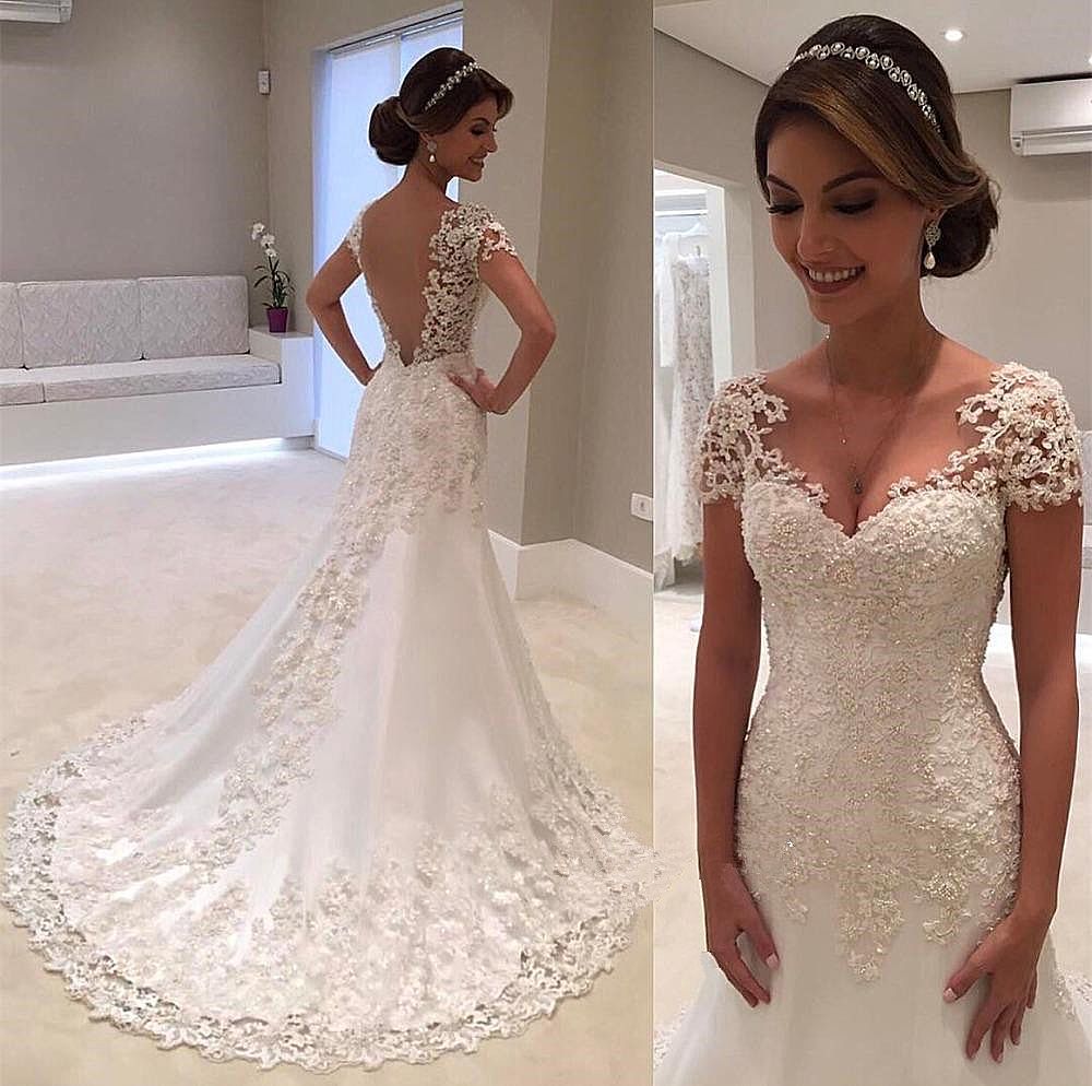 Simple and Elegant Lace Wedding Dress ...