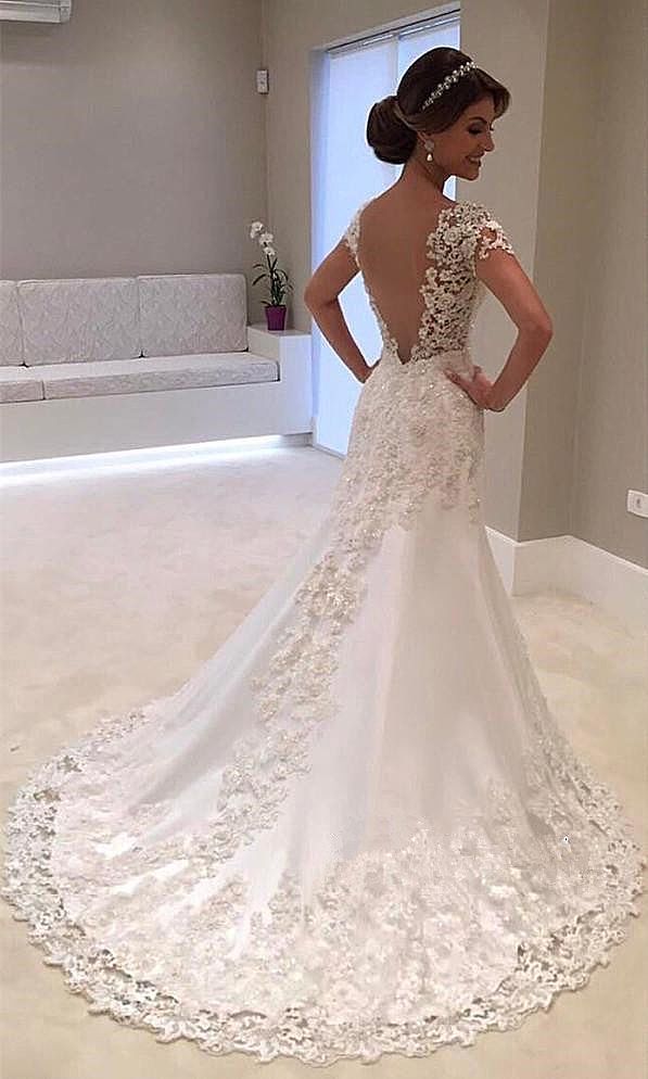Simple and Elegant Lace Wedding Dress ...