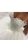 Romantic Sweetheart Fluffy Tulle Wedding Dress with Pearls