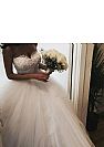 Romantic Sweetheart Fluffy Tulle Wedding Dress with Pearls