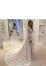 2017 Vintage Ivory Lace Wedding Dress with Belt