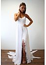 Sexy High Split Boho Beach Wedding Dresses