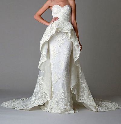 Designer Cape Wedding Dress with Sweetheart Neckline