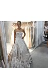 Gorgeous Champagne Appliqued Wedding Dress with Pleats
