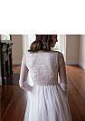 Illusion Puffy Beach Wedding Dresses with Plunging Neckline