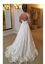 High Neck Lace A-Line Wedding Dresses with Open Back