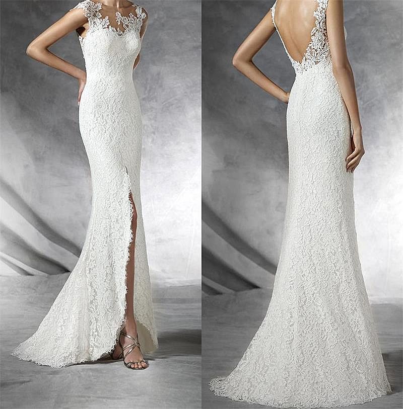 Designer Backless Wedding Dress with ...