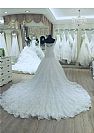 Gorgeous Lace Appliqued Wedding Dresses with Chapel Train