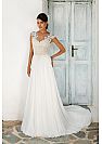 Lace Appliqued Bodice Chiffon Beach Wedding Dresses