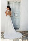 Lace Appliqued Bodice Chiffon Beach Wedding Dresses