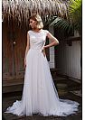 Simple Informal Scoop Neck Beach Wedding Dresses