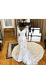 Wedding Dress with Beautiful Lace Patterns & Long Sleeves