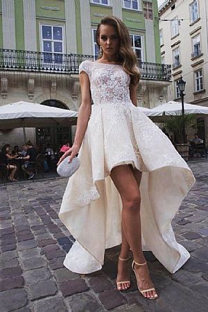 Informal Hi Low Summer Beach Wedding Dresses