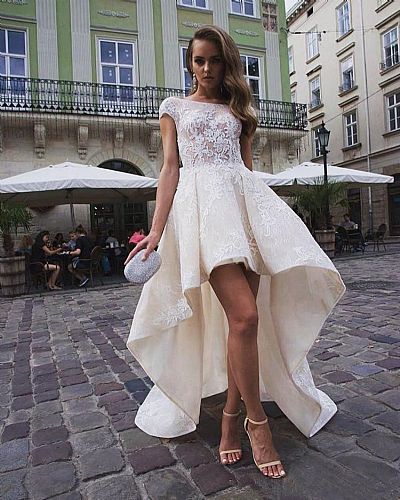 Informal Hi Low Summer Beach Wedding Dresses