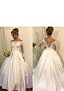 Gorgeous Bateau Satin Ball Gown Wedding Dress