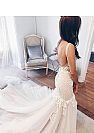 Sexy 3D Lace Applique Backless Wedding Dresses