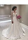 Vintage Ivory Pleated A-line Wedding Dresses