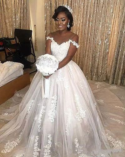 African Tulle Ball Gown Wedding Dresses 2018