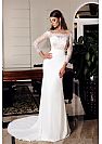 Classy Bateau Fitted Wedding Dresses with 3/4 Sleeves