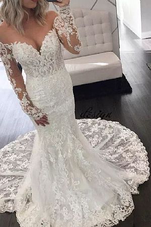 Off Shoulder Lace Beaded Wedding Gowns 2018