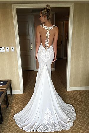 Designer Summer Beach Wedding Dresses with Sheer Back