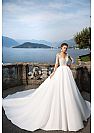 Graceful Satin Wedding Dresses with Appliqued Bodice