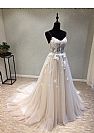 New Tulle A-Line Wedding Dress with Lace Up Back