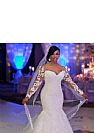 African Lace Mermaid Wedding Dresses with Long Sleeves