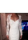 Simple and Elegant Lace Wedding Dress with Long Sleeves