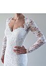 Simple and Elegant Lace Wedding Dress with Long Sleeves