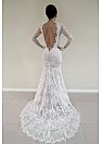 Delicate Lace Appliqued Wedding Dress with Belt & Buttons