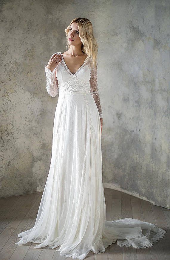 casual wedding dresses with sleeves