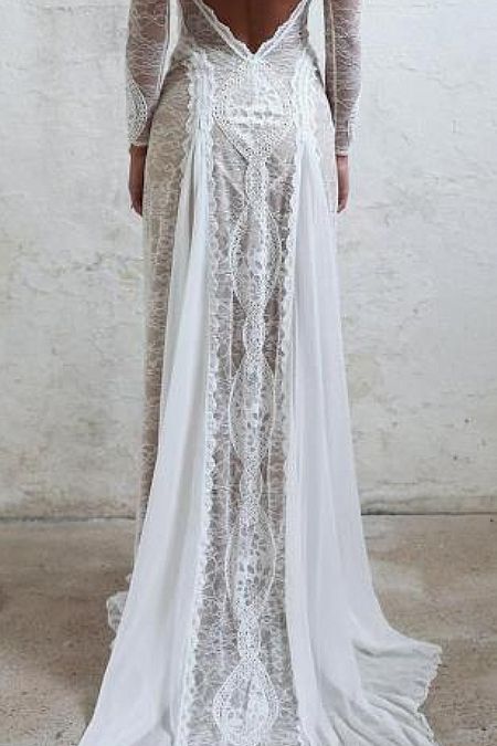 Woodland Fairy Wedding Dress with Exquisite Lace Appliques