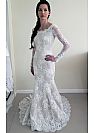 Beautiful Backless Lace Wedding Dress with Long Sleeves
