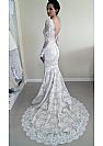 Beautiful Backless Lace Wedding Dress with Long Sleeves