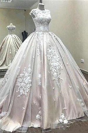Vintage Light Champagne Ball Gown Wedding Dresses