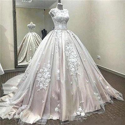 Vintage Light Champagne Ball Gown Wedding Dresses