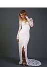 Sexy Slim Lace Wedding Gowns with Side Slit