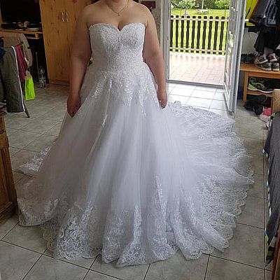 Plus Size Lace Wedding Gowns with Sweetheart Neckline