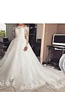 Stunning Lace Beaded Wedding Dresses with Bateau Neckline