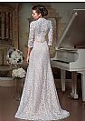 Vintage Lace Wedding Gowns with High Neckline & 3/4 Sleeves