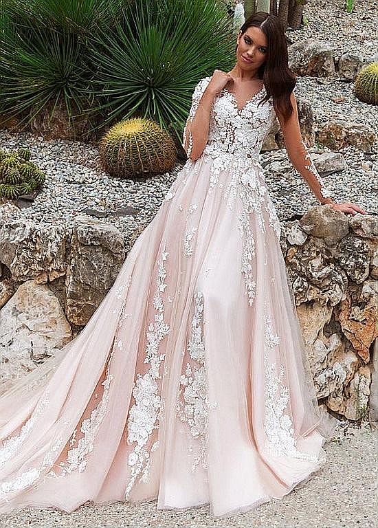 3d floral applique wedding dress