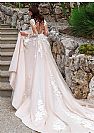 Stunning Champagne Wedding Dress with 3D Floral Appliques